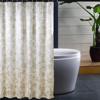 HHsociety ผ้าม่านห้องน้ำ Polyester 100% เกรด Premium - ลายเถาวัลย์