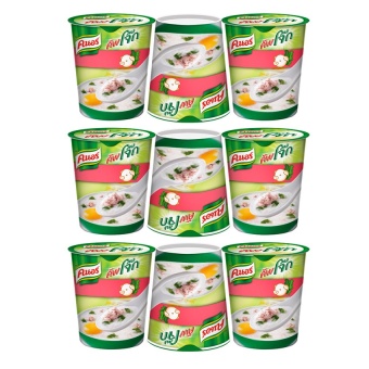 KNORR คนอร์ คัพโจ๊ก รสหมูผสมสาหร่าย 35กรัม แพ็ค3ถ้วย (รวม 3 แพ็ค ทั้งหมด 9 ถ้วย)