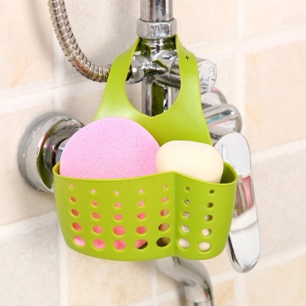 Kitchen Hanging Drain Basket Bath Storage Gadget Tools Sink Holder Portable Green