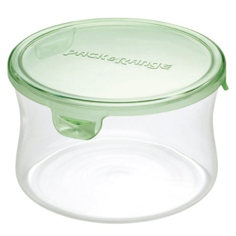 Iwaki ภาชนะแก้วบรรจุอาหารทรงกลมขนาด 490 ml. - สีเขียว