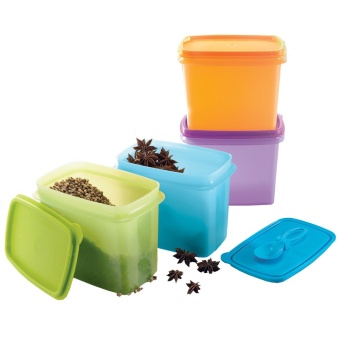 Tupperware กล่องเก็บอาหารทัพเพอร์แวร์ พร้อมช้อน 4 ใบ รุ่น สุดสงวน 800 มล. (สีเขียว/สีฟ้า/สีเหลือง/สีม่วง)