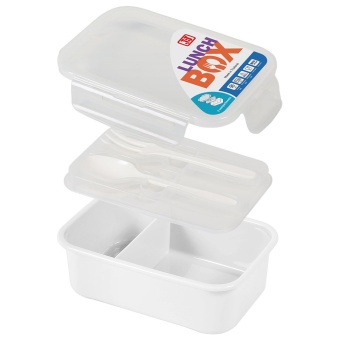 JCJ Food Keeper กล่องข้าวใหญ่+ช้อนส้อม (สีใส)