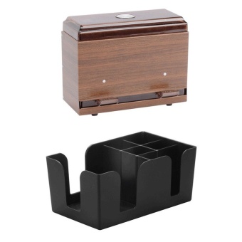 กล่องจ่ายหลอด (สีน้ำตาล) + กล่องใส่อุปกรณ์บนเคาน์เตอร์ Bar Caddy