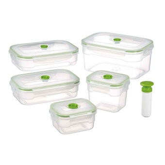 Vacuum Saver FLAVIA กล่องสูญญากาศถนอมอาหาร ทรงเหลี่ยม 5 ชิ้น