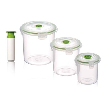 Vacuum Saver FLAVIA กล่องสูญญากาศถนอมอาหาร ทรงกลม 3 ชิ้น
