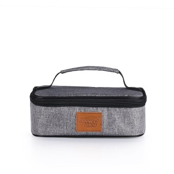 Flat Square Waterproof Insulated Cooler Lunch Tote Bags 2.5L（Heather Grey）