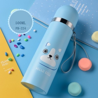 Tghome ขวดน้ำสแตนเลสสูญญากาศHello Dogสีฟ้า