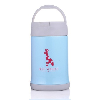 หม้อซุป/กล่องข้าวเก็บความร้อน Best Wishes 500 ml. (สีฟ้า)