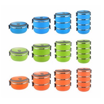 2016 High Quality Thermal Insulated Stainless Steel Portable single layer Lunch Box Picnic Food Container(green)