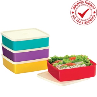 Tupperware กล่องอาหารทัพเพอร์แวร์ พร้อมฝา รุ่นเหมันต์สุขสันต์ (4)(Red)