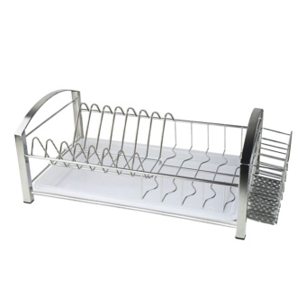 360DSC Multifunction 304 Stainless Steel Dish Rack Kitchen Shelves (Without Chopsticks Holder) - Silver