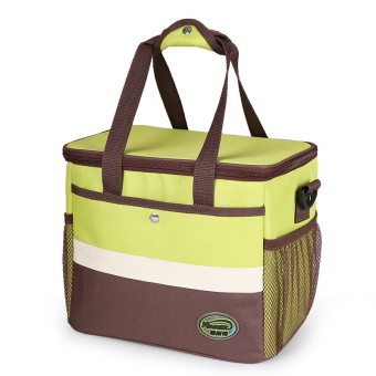 Splice Square Waterproof Insulated Cooler Lunch Tote Bags 13.5L（Yellowgreen）