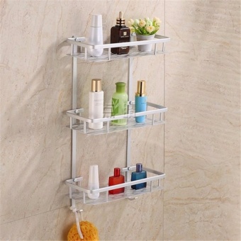 Home Bathroom Space Side Mount Shower Caddy Storage Organizer Shelf Rack Soa 3 Layers - Intl