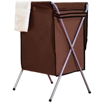 HOUSE BRAND Laundry Basket ตะกร้าผ้าไนล่อน มีฝาปิด (สีน้ำตาล)