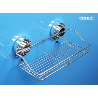 DeHUB ชั้นวางของตัวล๊อคสูญญากาศ 25 cm สเตนเลส (super suction)