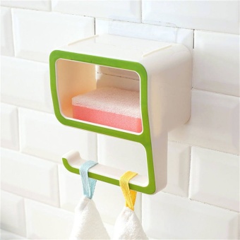 2pcs Digital Creativity 9 free nail bathroom shelving(Green) - Intl