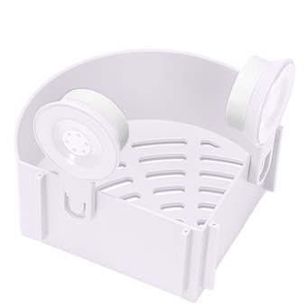 Sucker Corner Triangle Shelf Bathroom Storage Rack White