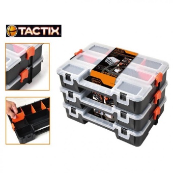 WE Supply Tactix 320027 Plastic tool box กล่องเครื่องมือ 12.5 นิ้ว พร้อมตัวล็อค 3 กล่องชุด