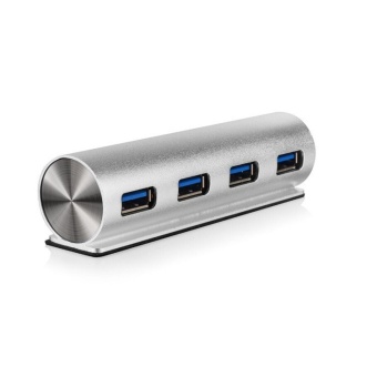 USB3.0 HUB 4 Ports Aluminum High Speed for Macbook Pro Mac PC Laptop Silver