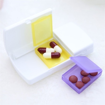 Allwin Medicine Tablet Storage Box With Splitter Organizer Hold Divider Pill Cutter