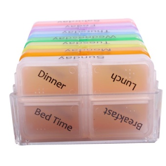 YBC Medicine Weekly Storage Pill 7 Day Tablet Sorter Box Container Case Organizer