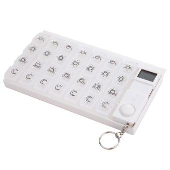Digital 7days Pill Box with Timer (White)