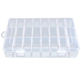 24 Grids DIY Removable Compartments Clear Plastic Adjustable Pill Container Box Jewelry Bead Craft Storage Organizer Makeup Cosmetic Ear Ring Accessories Case Large Size