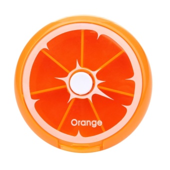 Portable 7 Day Rotating Pill Case Medicine Box (Orange)