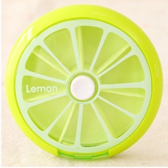 2pcs Portable Rotating Round 7 Compartment Pill Case Box Medicine Holder