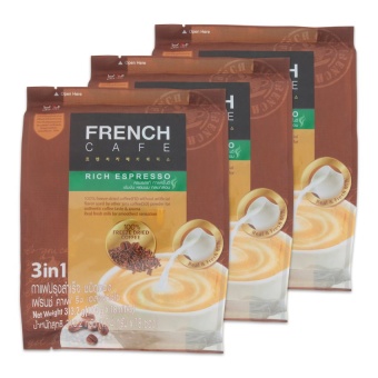 FRENCH CAF? เฟรนช์ คาเฟ่ กาแฟปรุงสำเร็จชนิดซอง ริชเอสเปรสโซ 17.4 กรัม X 18 ซอง (รวม 3 แพ็ค ทั้งหมด 54 ซอง)