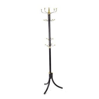 Nance Shop ที่แขวนหมวกและเสื้อโค๊ท 3ชั้น Advanced Coat Rack-02 หัวมงกุฏิ (สีดำ)