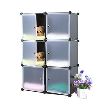 Easy DIY Cabinet ตู้เก็บของอเนกประสงค์ 6 ช่อง (สีดำ)