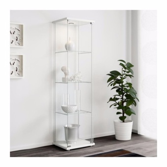 NK Furniline ตู้โชว์กระจกนิรภัย รุ่น glass cabinet40x160 - ท้อปสีขาว