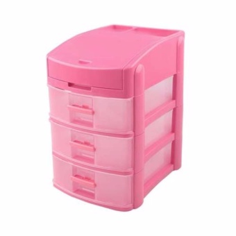 Nanapan Shop ตู้ลิ้นชักพลาสติก 3 ชั้น ตกแต่งบ้าน ขนาด 25x30x35 ซม. คละสี