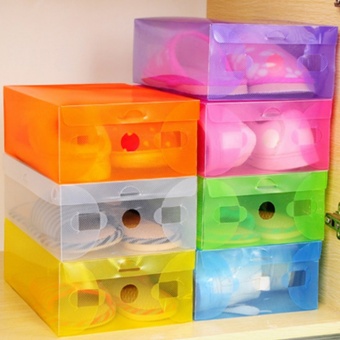 Freebang Clear Plastic Shoe Storage Transparent Box Container Organizer Orange