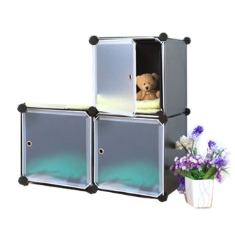 Easy DIY Cabinet ตู้เก็บของอเนกประสงค์ 3 ช่อง (สีดำ)