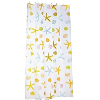 Fortunestar ม่านห้องน้ำ ลายหอย ปลาดาว - สีขาว