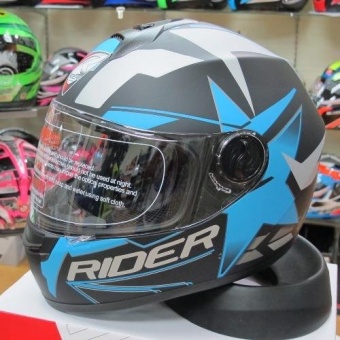 Rider หมวกกันน็อก Vision X สี ฟ้า Star Blue (Big Bike and motorcycle Helmet)(Blue ใหญ่)