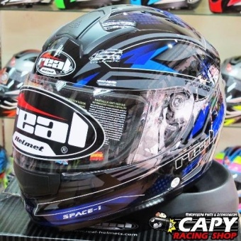 REAL helmet หมวกกันน็อก หมวกกันน็อค หมวกกันน๊อก หมวกกันน๊อค Real Tornado Space-i Space-1 สี ดำ-น้ำเงิน Black BLUE (Big Bike and motorcycle Helmet)(Blue ใหญ่)