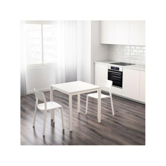 เมลทอร์ป โต๊ะอาหาร สีขาว ขนาด 75x75x74 ซม. HomeSmile