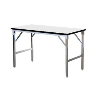 NDLโต๊ะพับอเนกประสงค์ ขาเหล็กชุปโครเมี่ยม 120x60x75 ( สีขาว )