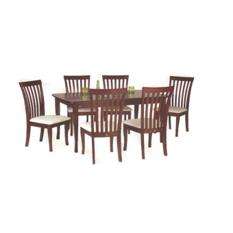 RF Furniture ชุดโต๊ะอาหารไม้ยาง 6 ที่นั่ง สี โอ๊ค รุ่น NPT102DO