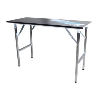 OK&amp;Mshop โต๊ะพับประชุม โต๊ะจัดเลี้ยง โต๊ะสัมนา รุ่น TF1CR+CR(45x120) ขาชุบเงา+ท้อปสีโอ๊ค