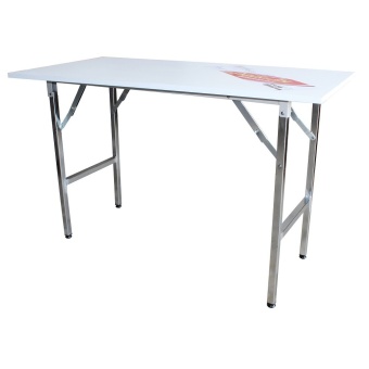 OK&amp;Mshop โต๊ะพับประชุม โต๊ะจัดเลี้ยง โต๊ะสัมนา รุ่น TF1CR+WH(45x120) ขาชุบเงา+ท้อปสีขาว