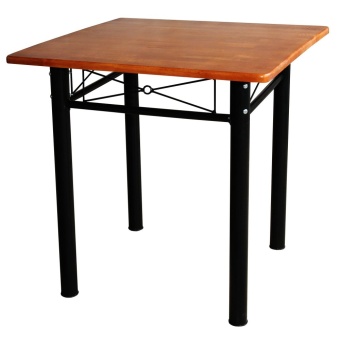 Inter Steel โต๊ะทานข้าว ท็อปสี่เหลี่ยม รุ่น 75x75TX (ขาดำ/ท็อปไม้ยางพาราสีเชอร์รี่)