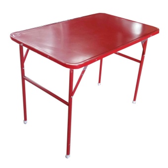 SPK Shop โต๊ะพับขาเหล็ก หน้าเหล็ก โต๊ะวางของ รุ่น ขาพับขาสวิง( สีแดง)