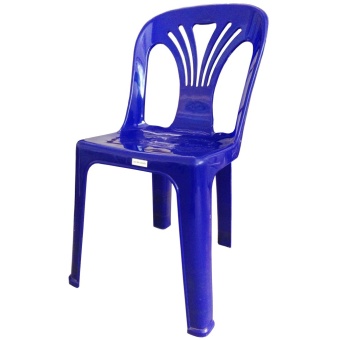 Inter Steel เก้าอี้พลาสติก เกรดA มีพนักพิง รุ่นหลังW (สีน้ำเงิน)