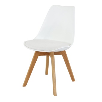 U-RO DECOR เก้าอี้รับประทานอาหาร รุ่น CENTO (สีขาว/ขาไม้บีช)