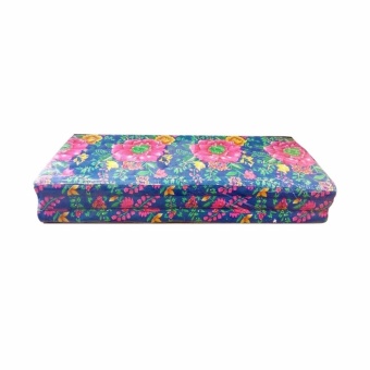 DSB Decor ที่นอนนุ่น 5ฟุต 3 พับ (สีน้ำเงิน) รุ่น Flowers(Blue)