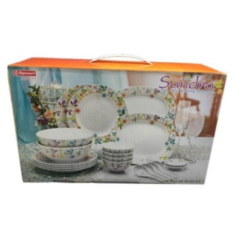 Srithai Superware ชุดอาหาร4 ที่ 20ชิ้น ลายแซนดร้า
